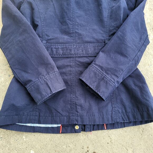 Banana Republic Military Coat Size S Blue Lined Belted Jacket Urban Preppy Fall - Picture 5 of 13